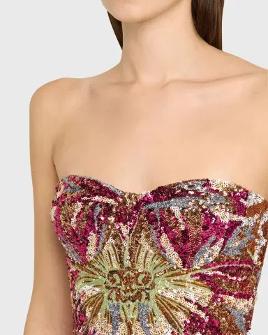 Bronx and Banco Dahlia Strapless Embroidered Sequin Gown | Thumbnail 5 Bronx and Banco Dahlia Strapless Embroidered Sequin Gown | Thumbnail 5