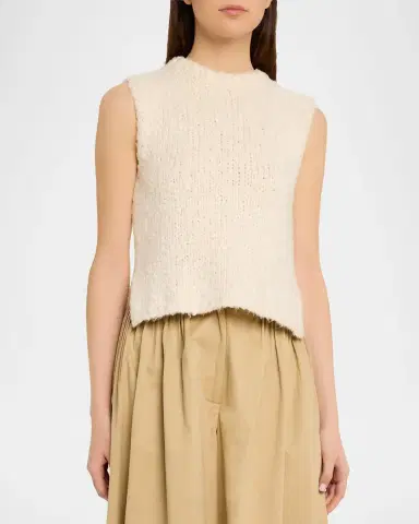 Adam Lippes Gwen Brushed Silk Knit Sleeveless Top | Thumbnail 4 Adam Lippes Gwen Brushed Silk Knit Sleeveless Top | Thumbnail 4