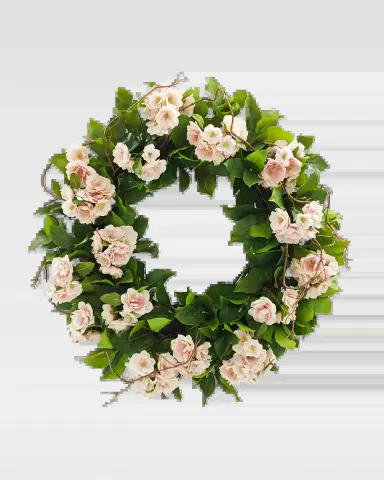 Winward Home Faux Peach Blossom 24" Wreath | Thumbnail 2 Winward Home Faux Peach Blossom 24" Wreath | Thumbnail 2