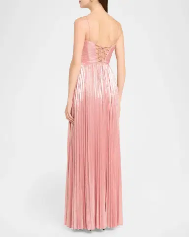 Retrofête Rhosyn Scoop-Neck Pleated Lame Maxi Dress | Thumbnail 3 Retrofête Rhosyn Scoop-Neck Pleated Lame Maxi Dress | Thumbnail 3