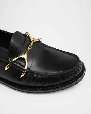 Alexander McQueen Men's Wishbone Leather Moccasin Loafers | Thumbnail 3 Alexander McQueen Men's Wishbone Leather Moccasin Loafers | Thumbnail 3