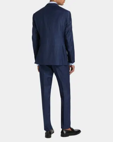 Emporio Armani Windowpane Plaid Single-Breasted Wool Suit | Thumbnail 3 Emporio Armani Windowpane Plaid Single-Breasted Wool Suit | Thumbnail 3
