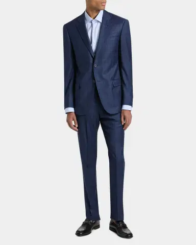 Emporio Armani Windowpane Plaid Single-Breasted Wool Suit | Thumbnail 4 Emporio Armani Windowpane Plaid Single-Breasted Wool Suit | Thumbnail 4