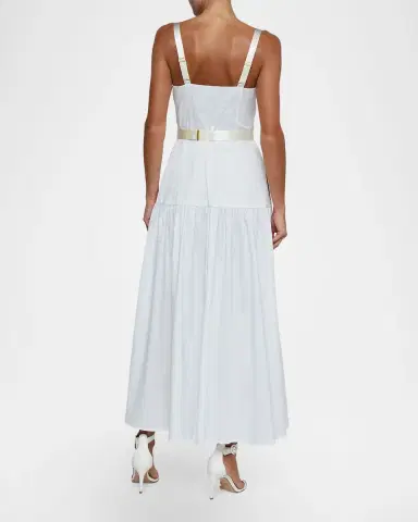 L'Agence Rima Belted Midi Dress | Thumbnail 3 L'Agence Rima Belted Midi Dress | Thumbnail 3