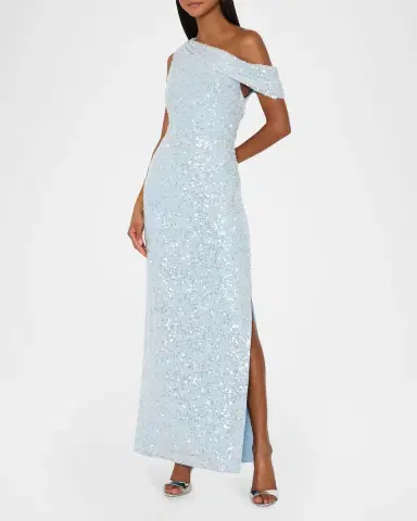 Milly Stevie One-Shoulder Sequin Maxi Dress | Thumbnail 3 Milly Stevie One-Shoulder Sequin Maxi Dress | Thumbnail 3