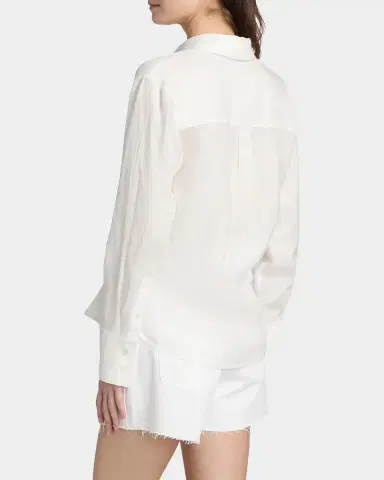 Veronica Beard Perezzi Asymmetric Linen Shirt | Thumbnail 3 Veronica Beard Perezzi Asymmetric Linen Shirt | Thumbnail 3