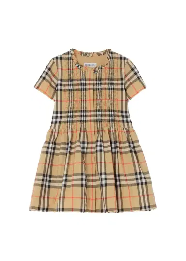 Burberry Girl's Rose Check Cotton Dress, Size 12M-3 | Thumbnail 1 Burberry Girl's Rose Check Cotton Dress, Size 12M-3 | Thumbnail 1
