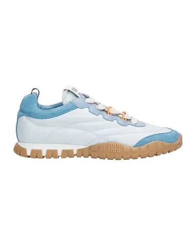 Miu Miu Technical Fabric and Suede Low-Top Sneakers | Thumbnail 1 Miu Miu Technical Fabric and Suede Low-Top Sneakers | Thumbnail 1