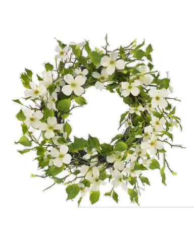 Winward Home Faux Dogwood 24" Wreath | Thumbnail 2 Winward Home Faux Dogwood 24" Wreath | Thumbnail 2