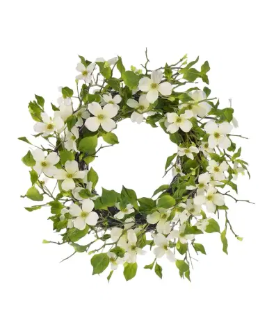 Winward Home Faux Dogwood 24" Wreath | Thumbnail 1 Winward Home Faux Dogwood 24" Wreath | Thumbnail 1