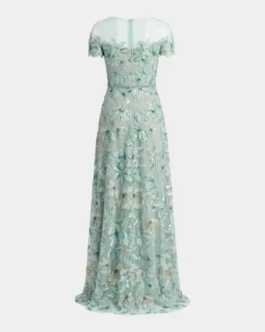 Mac Duggal Beaded Floral Applique Illusion Gown | Thumbnail 5 Mac Duggal Beaded Floral Applique Illusion Gown | Thumbnail 5