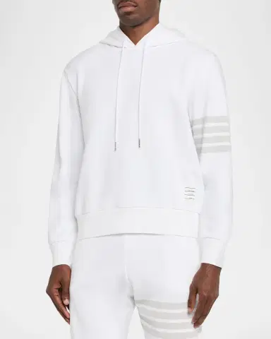 Thom Browne Men's 4-Bar Cotton Hoodie | Thumbnail 4 Thom Browne Men's 4-Bar Cotton Hoodie | Thumbnail 4