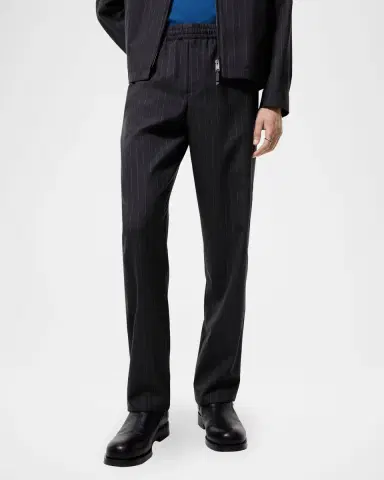 Burberry Men 's Pinstripe Wool Track Pants | Thumbnail 2 Burberry Men 's Pinstripe Wool Track Pants | Thumbnail 2