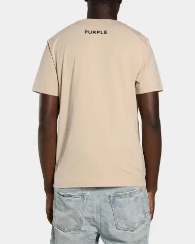PURPLE Men 's Clean Graphic Cotton Jersey T-Shirt | Thumbnail 2 PURPLE Men 's Clean Graphic Cotton Jersey T-Shirt | Thumbnail 2