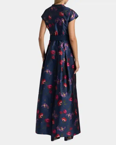 SACHIN BABI Marta Floral Mikado Belted Gown | Thumbnail 3 SACHIN BABI Marta Floral Mikado Belted Gown | Thumbnail 3