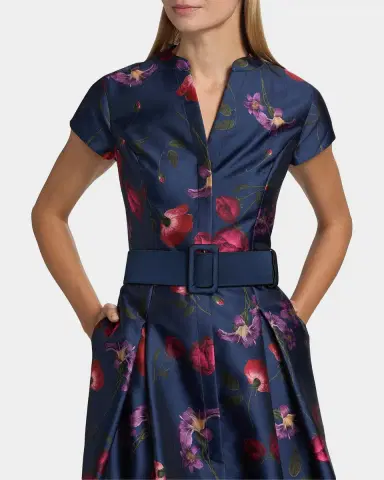 SACHIN BABI Marta Floral Mikado Belted Gown | Thumbnail 8 SACHIN BABI Marta Floral Mikado Belted Gown | Thumbnail 8
