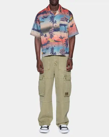 Ksubi Men 's Mauna Loa Cotton Short-Sleeve Camp Shirt | Thumbnail 2 Ksubi Men 's Mauna Loa Cotton Short-Sleeve Camp Shirt | Thumbnail 2