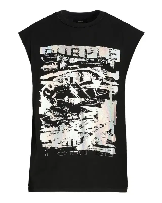Men 's Textured Graphic Sleeveless T-Shirt Men 's Textured Graphic Sleeveless T-Shirt