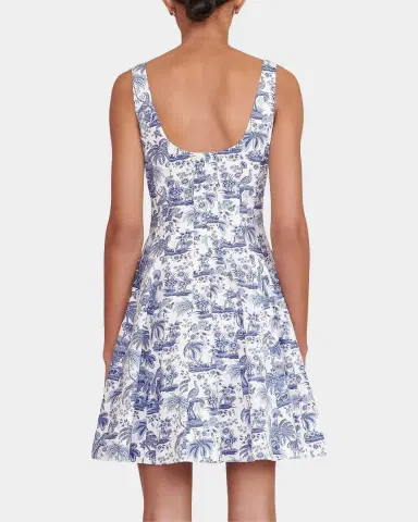 STAUD Wells Dotted Sleeveless Fit & Flare Mini Dress | Thumbnail 3 STAUD Wells Dotted Sleeveless Fit & Flare Mini Dress | Thumbnail 3