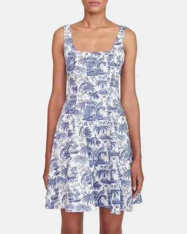 STAUD Wells Dotted Sleeveless Fit & Flare Mini Dress | Thumbnail 4 STAUD Wells Dotted Sleeveless Fit & Flare Mini Dress | Thumbnail 4
