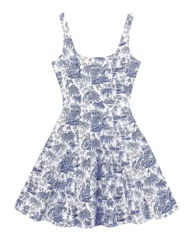 STAUD Wells Dotted Sleeveless Fit & Flare Mini Dress | Thumbnail 1 STAUD Wells Dotted Sleeveless Fit & Flare Mini Dress | Thumbnail 1