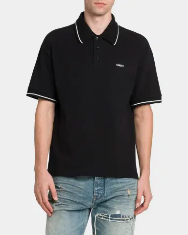 Amiri Logo Cotton Polo Shirt | Thumbnail 4 Amiri Logo Cotton Polo Shirt | Thumbnail 4