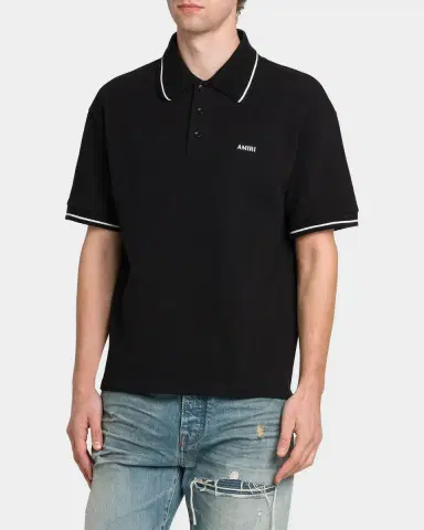 Amiri Logo Cotton Polo Shirt | Thumbnail 6 Amiri Logo Cotton Polo Shirt | Thumbnail 6
