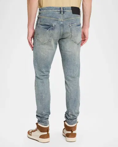 PURPLE Men's D-Worn Distressed Skinny Jeans | Thumbnail 2 PURPLE Men's D-Worn Distressed Skinny Jeans | Thumbnail 2