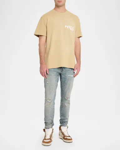 PURPLE Men's D-Worn Distressed Skinny Jeans | Thumbnail 3 PURPLE Men's D-Worn Distressed Skinny Jeans | Thumbnail 3
