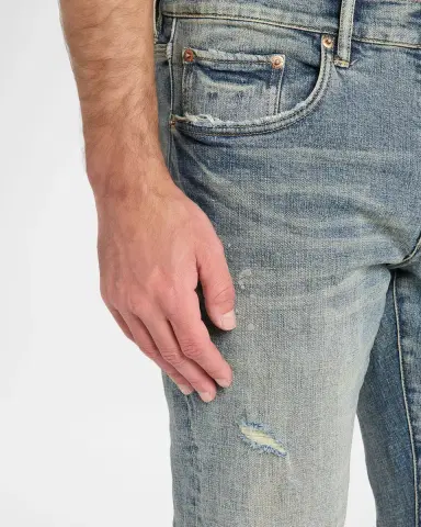 PURPLE Men's D-Worn Distressed Skinny Jeans | Thumbnail 5 PURPLE Men's D-Worn Distressed Skinny Jeans | Thumbnail 5