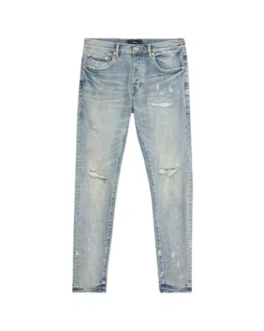 PURPLE Men's D-Worn Distressed Skinny Jeans | Thumbnail 1 PURPLE Men's D-Worn Distressed Skinny Jeans | Thumbnail 1