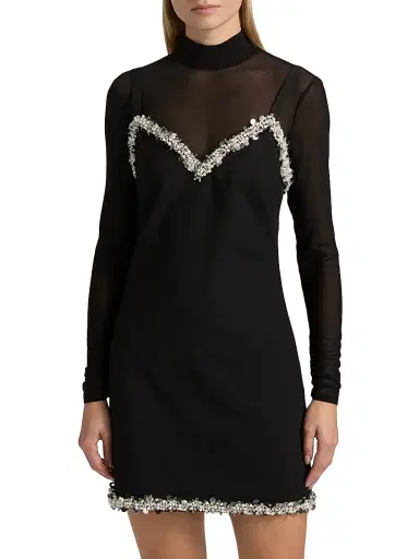 Cinq à Sept Women's Londyn Imitation Pearl & Sequin-Embellished Minidress - Black | Thumbnail 3 Cinq à Sept Women's Londyn Imitation Pearl & Sequin-Embellished Minidress - Black | Thumbnail 3