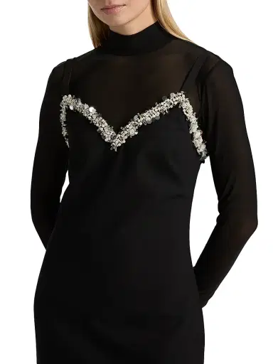 Cinq à Sept Women's Londyn Imitation Pearl & Sequin-Embellished Minidress - Black | Thumbnail 6 Cinq à Sept Women's Londyn Imitation Pearl & Sequin-Embellished Minidress - Black | Thumbnail 6