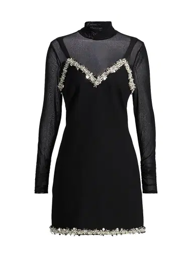 Cinq à Sept Women's Londyn Imitation Pearl & Sequin-Embellished Minidress - Black | Thumbnail 1 Cinq à Sept Women's Londyn Imitation Pearl & Sequin-Embellished Minidress - Black | Thumbnail 1