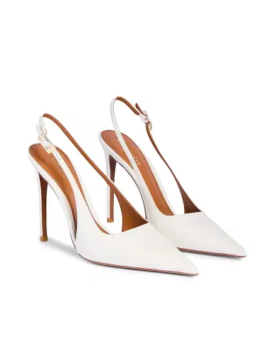 Retrofête Women's Cindy 110MM Patent Leather Slingback Pumps - Cream | Thumbnail 3 Retrofête Women's Cindy 110MM Patent Leather Slingback Pumps - Cream | Thumbnail 3