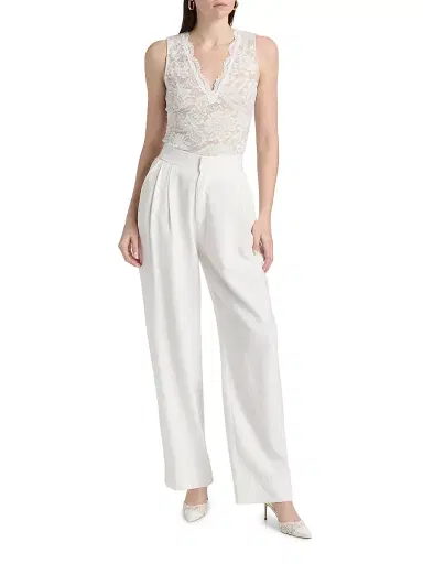 Generation Love Women's Leila Floral Stretch-Lace Tank - White Beige | Thumbnail 2 Generation Love Women's Leila Floral Stretch-Lace Tank - White Beige | Thumbnail 2