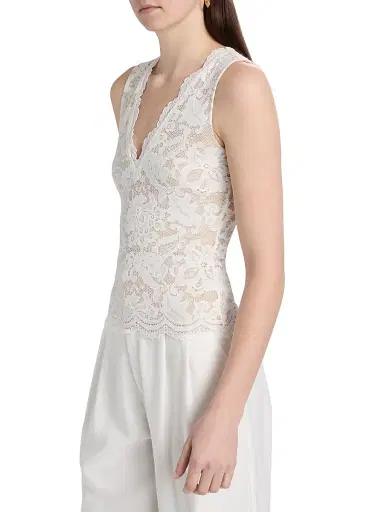 Generation Love Women's Leila Floral Stretch-Lace Tank - White Beige | Thumbnail 4 Generation Love Women's Leila Floral Stretch-Lace Tank - White Beige | Thumbnail 4