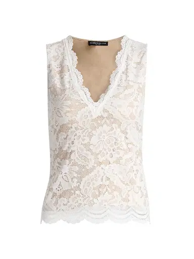 Generation Love Women's Leila Floral Stretch-Lace Tank - White Beige | Thumbnail 1 Generation Love Women's Leila Floral Stretch-Lace Tank - White Beige | Thumbnail 1