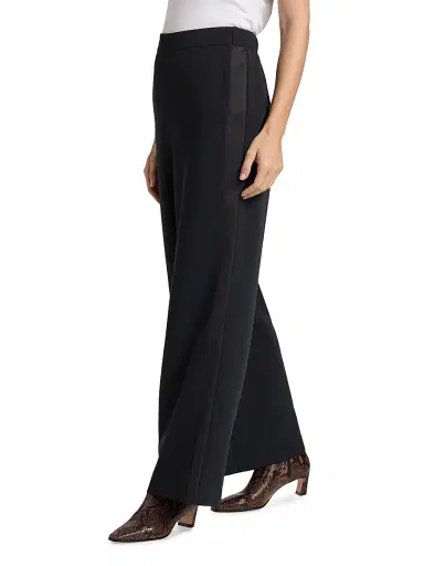 rag & bone Women's Melanie Crépe Tuxedo Striped Pants - Black | Thumbnail 4 rag & bone Women's Melanie Crépe Tuxedo Striped Pants - Black | Thumbnail 4