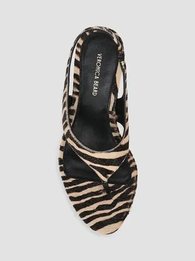 Veronica Beard Women's Talon-2 65MM Zebra-Print Calf Hair Slingback Sandals - Ziger Brown | Thumbnail 4 Veronica Beard Women's Talon-2 65MM Zebra-Print Calf Hair Slingback Sandals - Ziger Brown | Thumbnail 4