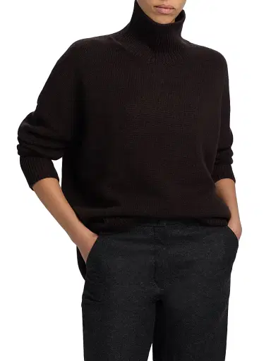 Lisa Yang Women's Heidi Relaxed-Fit Cashmere Sweater - Dark Oak | Thumbnail 3 Lisa Yang Women's Heidi Relaxed-Fit Cashmere Sweater - Dark Oak | Thumbnail 3