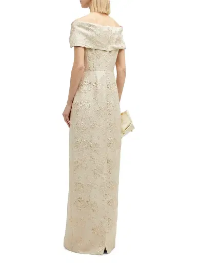 Teri Jon by Rickie Freeman Women's Jacquard Column Gown | Thumbnail 4 Teri Jon by Rickie Freeman Women's Jacquard Column Gown | Thumbnail 4