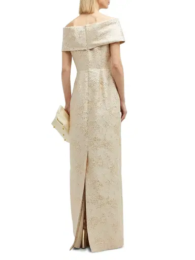 Teri Jon by Rickie Freeman Women's Jacquard Column Gown | Thumbnail 5 Teri Jon by Rickie Freeman Women's Jacquard Column Gown | Thumbnail 5