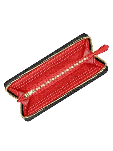 MAISON de SABRÉ Women's Long Leather Zip Wallet - Pomegranate Caviar | Thumbnail 5 MAISON de SABRÉ Women's Long Leather Zip Wallet - Pomegranate Caviar | Thumbnail 5
