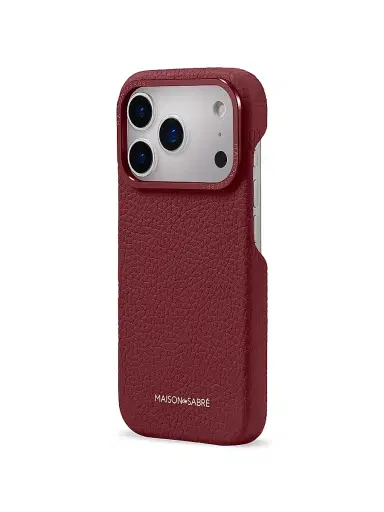 MAISON de SABRÉ Leather Phone Case (iPhone 17 Pro Max) - Plum Red | Thumbnail 2 MAISON de SABRÉ Leather Phone Case (iPhone 17 Pro Max) - Plum Red | Thumbnail 2