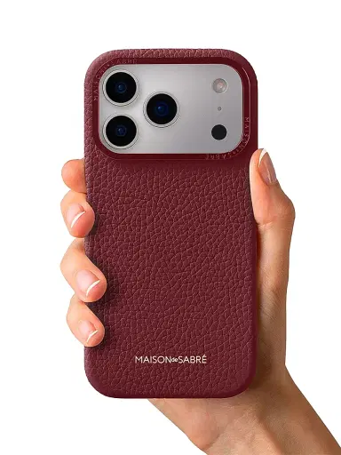 MAISON de SABRÉ Leather Phone Case (iPhone 17 Pro Max) - Plum Red | Thumbnail 5 MAISON de SABRÉ Leather Phone Case (iPhone 17 Pro Max) - Plum Red | Thumbnail 5