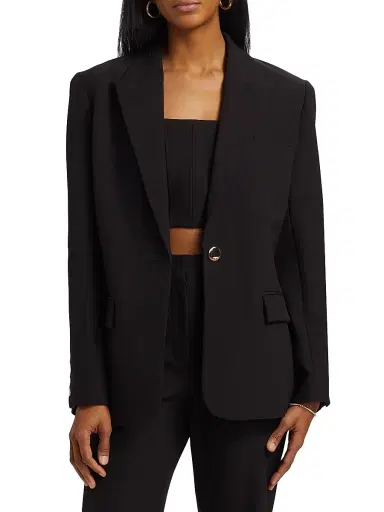 Toccin Women's Willa Boyfriend Blazer - Jet | Thumbnail 3 Toccin Women's Willa Boyfriend Blazer - Jet | Thumbnail 3