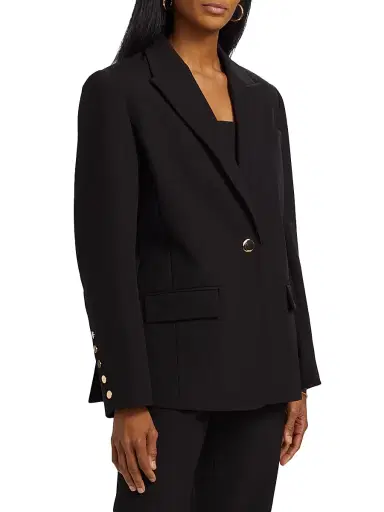 Toccin Women's Willa Boyfriend Blazer - Jet | Thumbnail 4 Toccin Women's Willa Boyfriend Blazer - Jet | Thumbnail 4