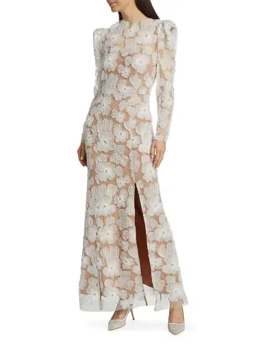 Elliatt Women's The New Bride Darcy Embellished Mesh Gown - White | Thumbnail 2 Elliatt Women's The New Bride Darcy Embellished Mesh Gown - White | Thumbnail 2
