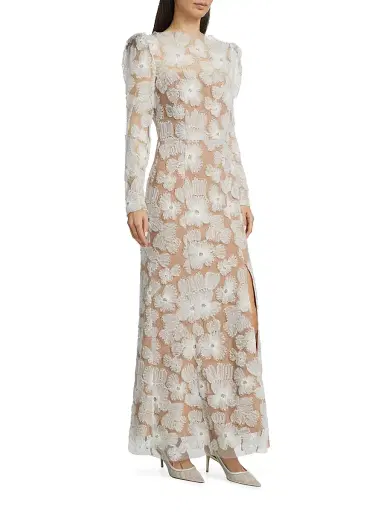 Elliatt Women's The New Bride Darcy Embellished Mesh Gown - White | Thumbnail 4 Elliatt Women's The New Bride Darcy Embellished Mesh Gown - White | Thumbnail 4